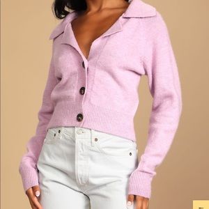 Days of Bliss Lavender Knit Button Up Cardigan - LULUS, never worn!